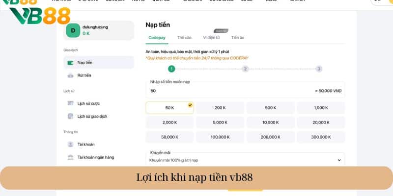 nạp tiền vb88